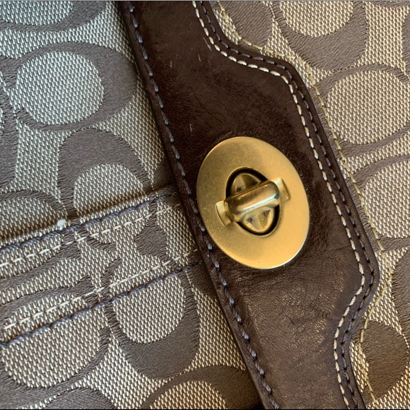 EUC Coach Classic Canvas + Leather Satchel Handbag - Picture 6 of 10